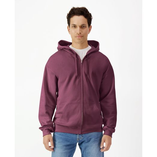 Gildan Softstyle Midweight Fleece F/Z Hood Sweatshirt Adult - Maroon