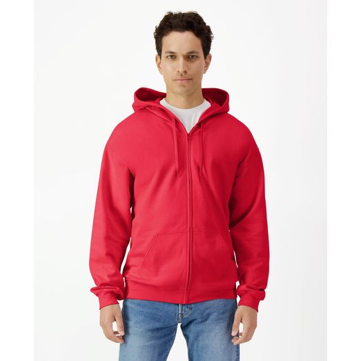 Gildan Softstyle Midweight Fleece F/Z Hood Sweatshirt Adult - Red