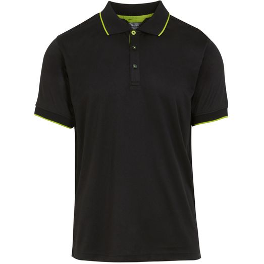 Regatta Professional Navigate Recycled Short Sleeve Polo - Black/Lime
