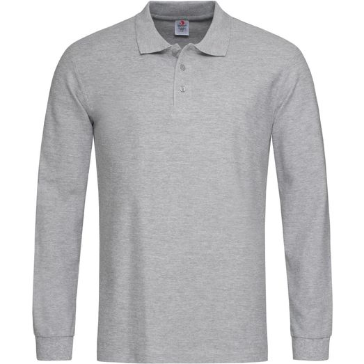 Stedman Classic Polo Long Sleeve 170 Mens - Grey Heather