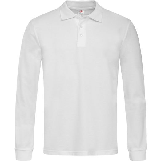 Stedman Classic Polo Long Sleeve 170 Mens - White