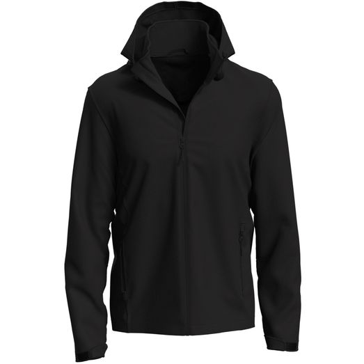 Stedman Lux Hooded Softshell Jacket Mens 250 - Black Opal