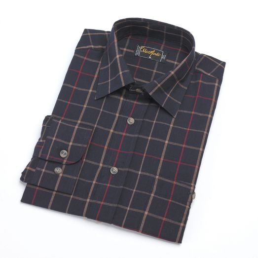 Shirtmaster Romsey Poly Cotton Long Sleeved Shirt Navy
