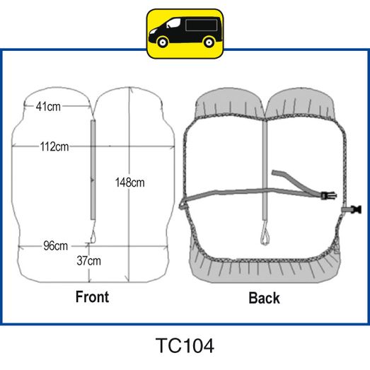 Tough Cover Transit Van Seat Cover Double Green