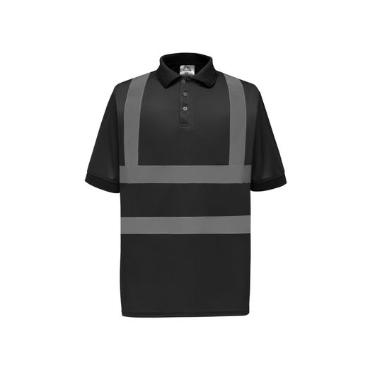 Yoko Hi-Vis Short Sleeve Polo Shirt Black