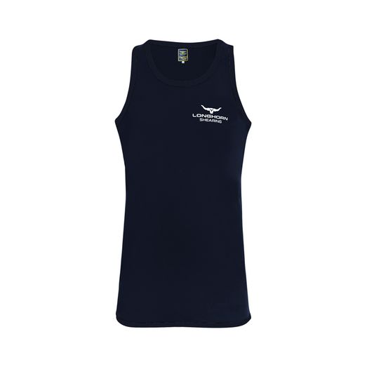 Longhorn Shearing Swaledale Long Tail Singlet Vest Black/Black