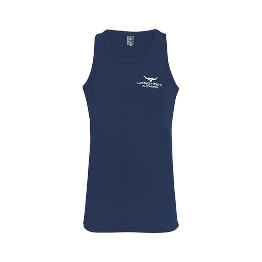 Longhorn Shearing Kids Herdwick Long Tail Singlet Vest Navy/Navy