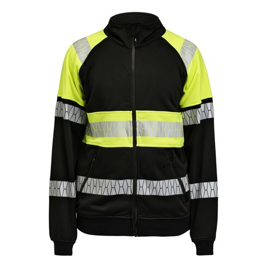 Jobman Sweatshirt Full-Zip Hi-Vis Black/Yellow