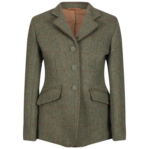 Equetech Claydon Tweed Junior Jacket Green Herringbone