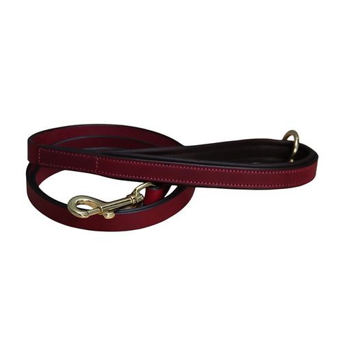 Mackey Padded Dog Lead Mulberry &amp; Brown