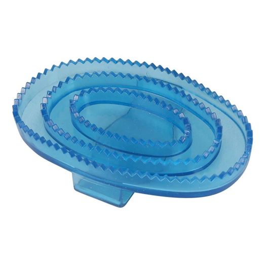 Lincoln Synthetic Rubber Curry Comb - Clear Blue