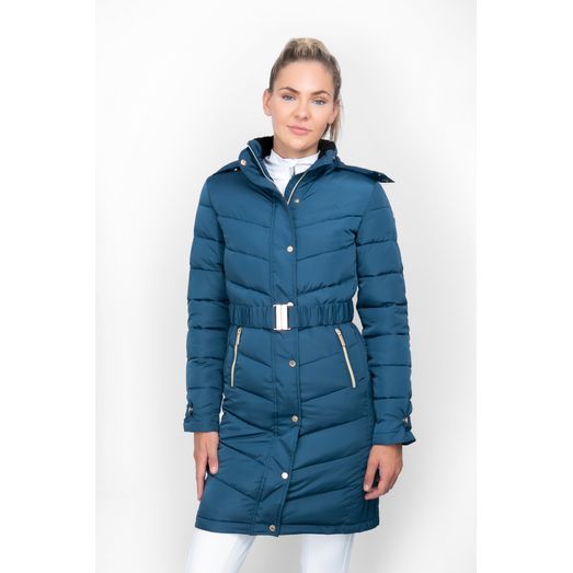 Coldstream Branxton Long Quilted Coat - Cool Slate Blue