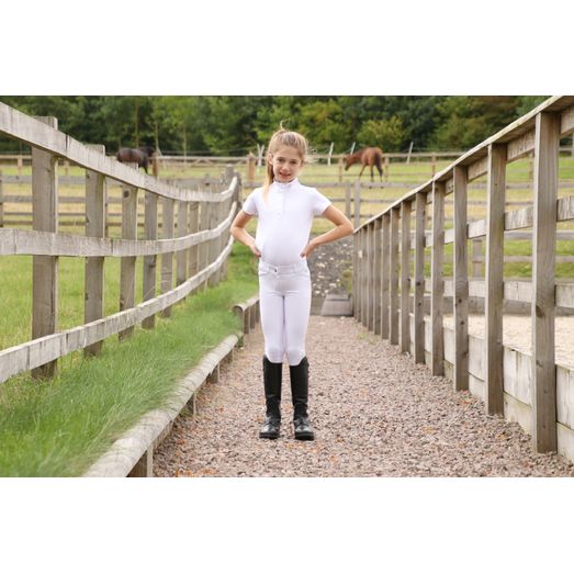 Hy Equestrian Cadiz Mizs Competition Breeches - White/Silver