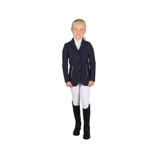 Hy Equestrian Children's Roka Royal Show Jacket - Navy with Rose Gold Diamantes