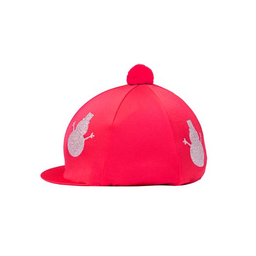 Hy Equestrian Christmas Snowman Hat Silk - Red/Silver