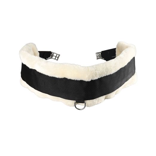 Hy Equestrian Detachable Faux Fur Elasticated Girth - Natural/Black