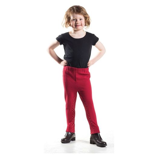 Hy Equestrian Dotty Tots Jodhpurs - Red/Champagne Polka Dots