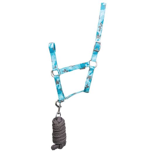 Hy Equestrian DynaForce Head Collar &amp; Lead Rope - Pacific/Grey