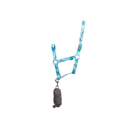 Hy Equestrian DynaForce Head Collar &amp; Lead Rope - Pacific/Grey