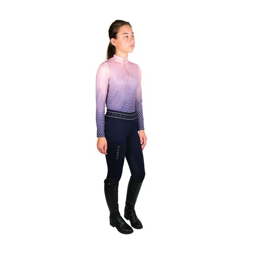 Hy Equestrian Elevate Allure Mizs Riding Tights - Navy/Rose Gold