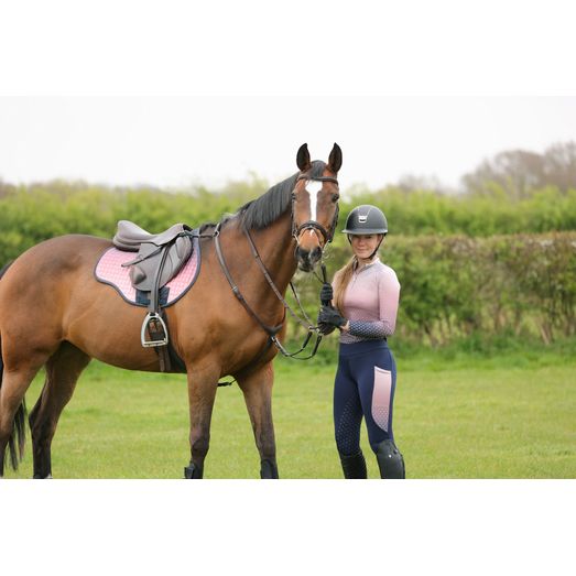 Hy Equestrian Elevate Saddle Pad - Navy/Olive Green
