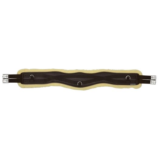 Hy Equestrian Fleece Lined GP/Jumping Contoured Girth - Brown/Natural