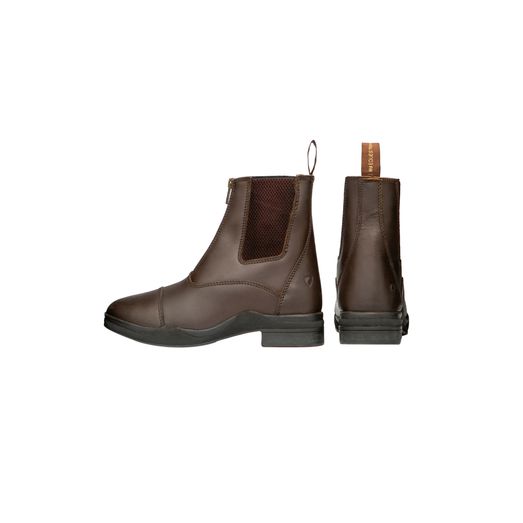 Hy Equestrian Fleece Lined Wax Leather Zip Jodhpur Boot - Brown
