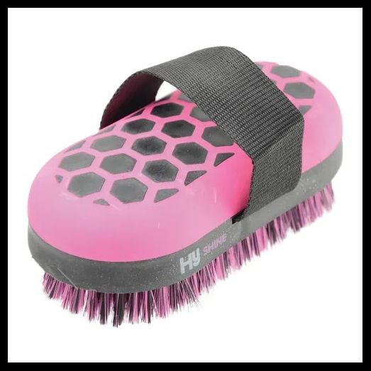 Hy Equestrian Glitter Body Brush - Black/Pink
