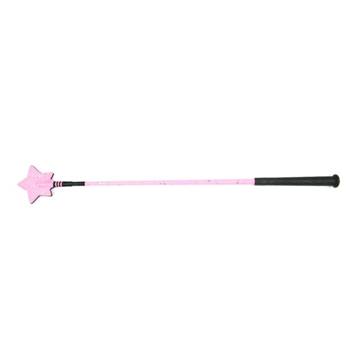 Hy Equestrian Glitter Star Riding Whip - Pink