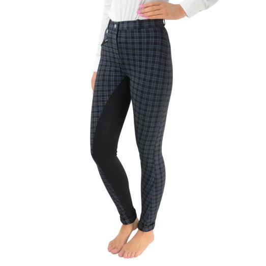 Hy Equestrian Harby Ladies Jodhpurs - Navy Check