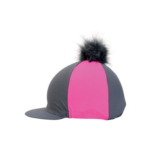 Hy Equestrian Hat Cover with Faux Fur Pom Pom