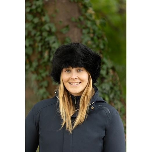 Hy Equestrian Idaho Fleece Lined Faux Fur Headband - Black
