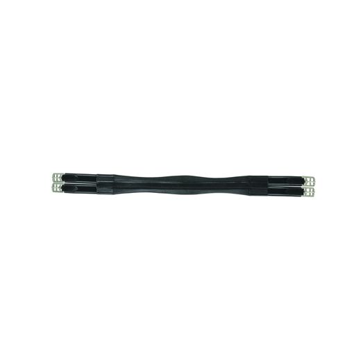 Hy Equestrian Leather Padded Atherstone Girth - Elasticated Both Ends - Black