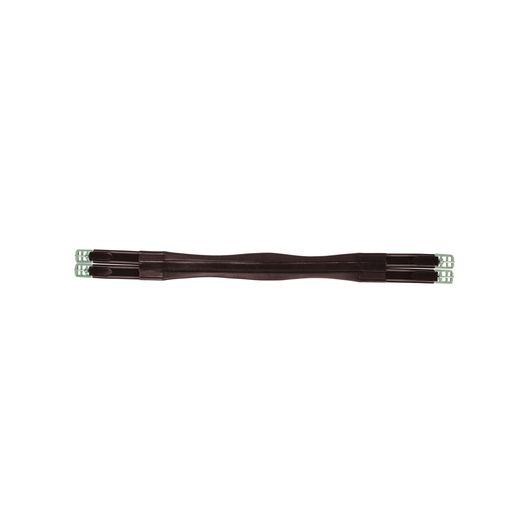 Hy Equestrian Leather Padded Atherstone Girth - Elasticated Both Ends - Brown