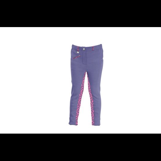 Hy Equestrian Love Hearts Children's Jodhpurs - Insignia/Deep Pink Hearts