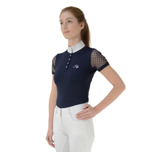 Hy Equestrian Lydia Lace Show Shirt - Navy