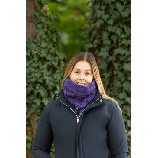 Hy Equestrian Meribel Cable Knit Snood - Ultra Violet