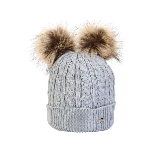 Hy Equestrian Morzine Children's Bobble Hat - Grey