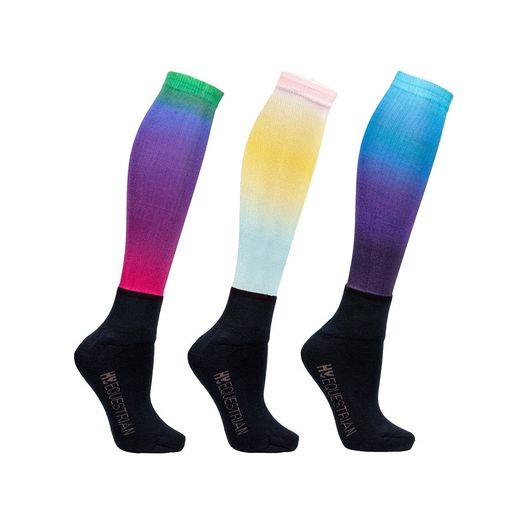 Hy Equestrian Ombre Socks (Pack of 3) - Navy/Ombre