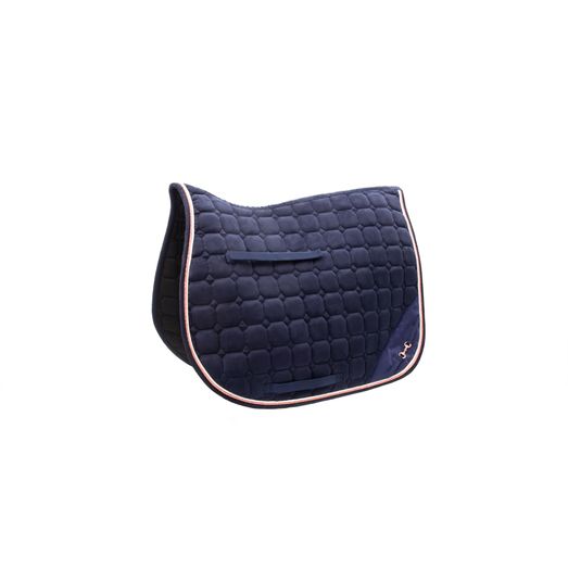 Hy Equestrian On The Bit Saddle Pad - Navy/Rose Gold