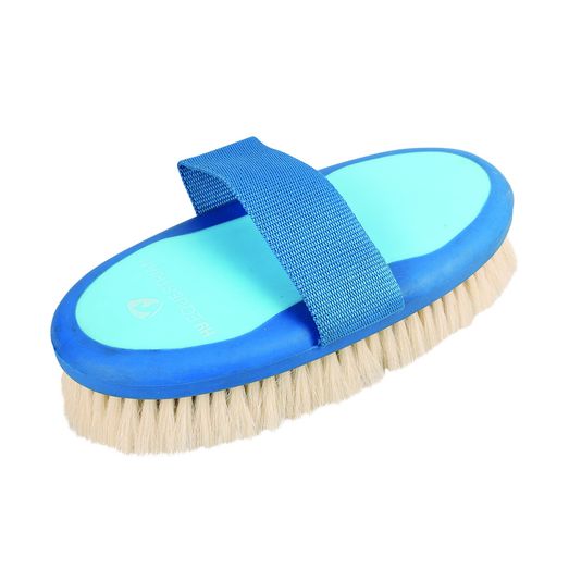 Hy Equestrian Pro Groom Goat Hair Body Brush - Blue/Light Blue