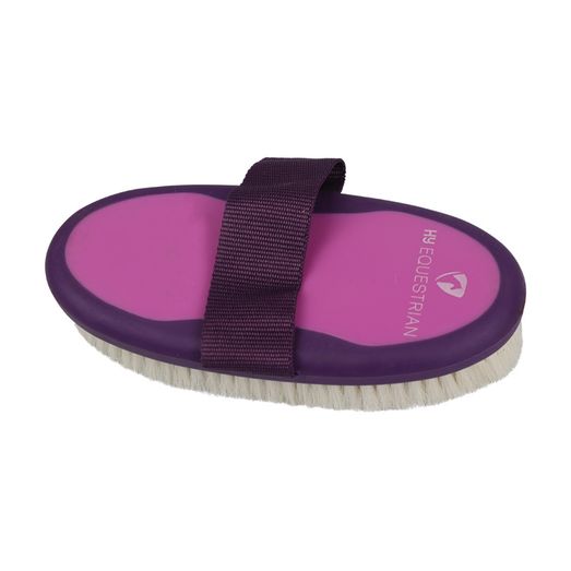 Hy Equestrian Pro Groom Goat Hair Body Brush - Purple/Pink