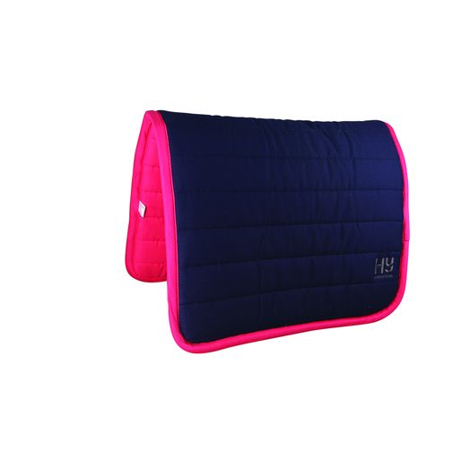 Hy Equestrian Reversible Two Colour Saddle Pad - Navy/Pink
