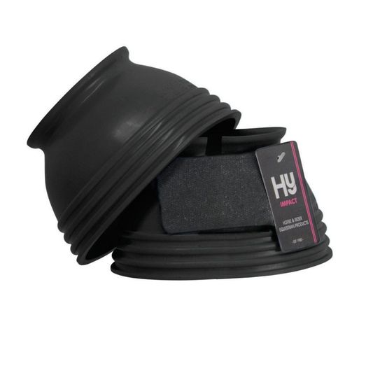 Hy Equestrian Ringed Over Reach Boots - Black