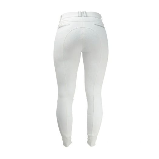 Hy Equestrian Roka Crystal Breeches - White/Silver Crystal
