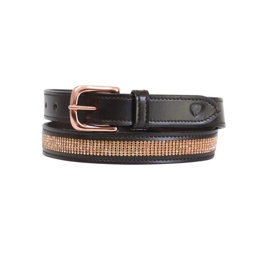 Hy Equestrian Rosciano Rose Gold Belt - Brown/Rose Gold