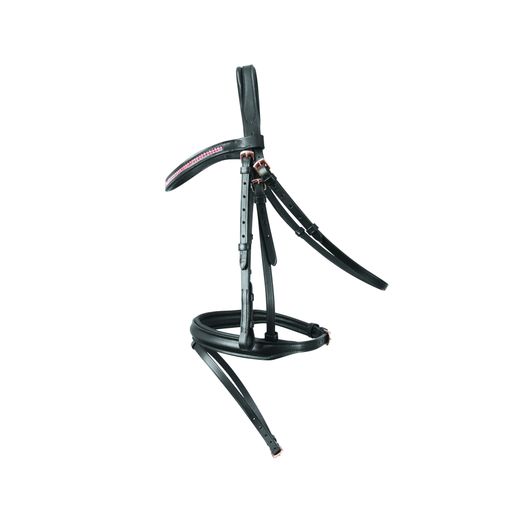 Hy Equestrian Rosciano Rose Gold Bridle - Black/Rose Gold