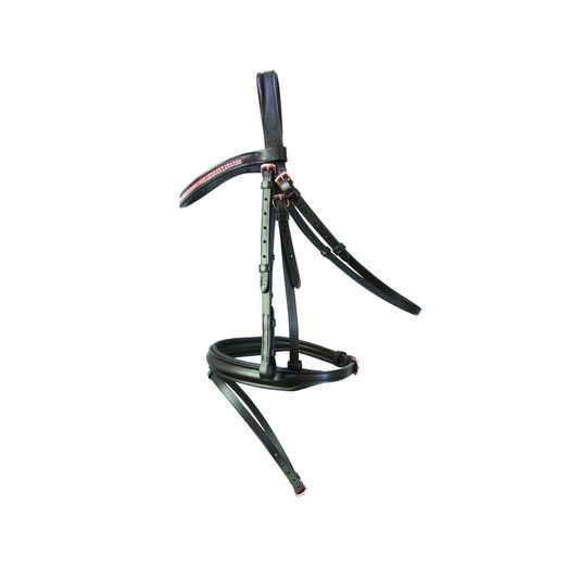 Hy Equestrian Rosciano Rose Gold Bridle - Brown/Rose Gold