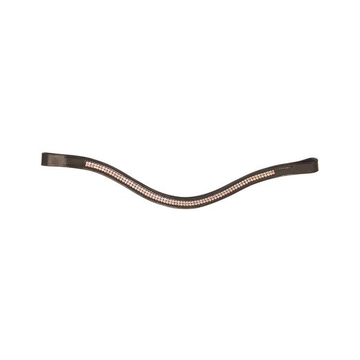 Hy Equestrian Rosciano Rose Gold Browband - Brown/Rose Gold