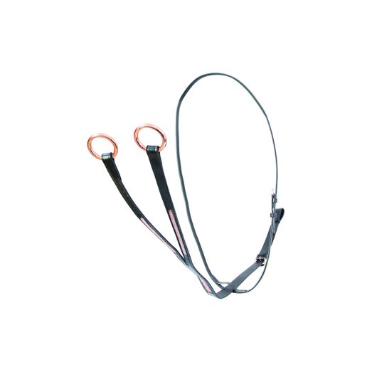 Hy Equestrian Rosciano Rose Gold Martingale - Black/Rose Gold